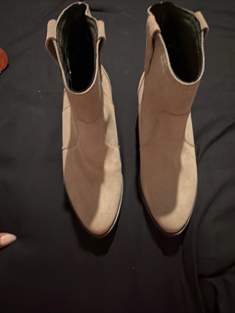 Barbour Tan Suede Chelsea Ankle Booties